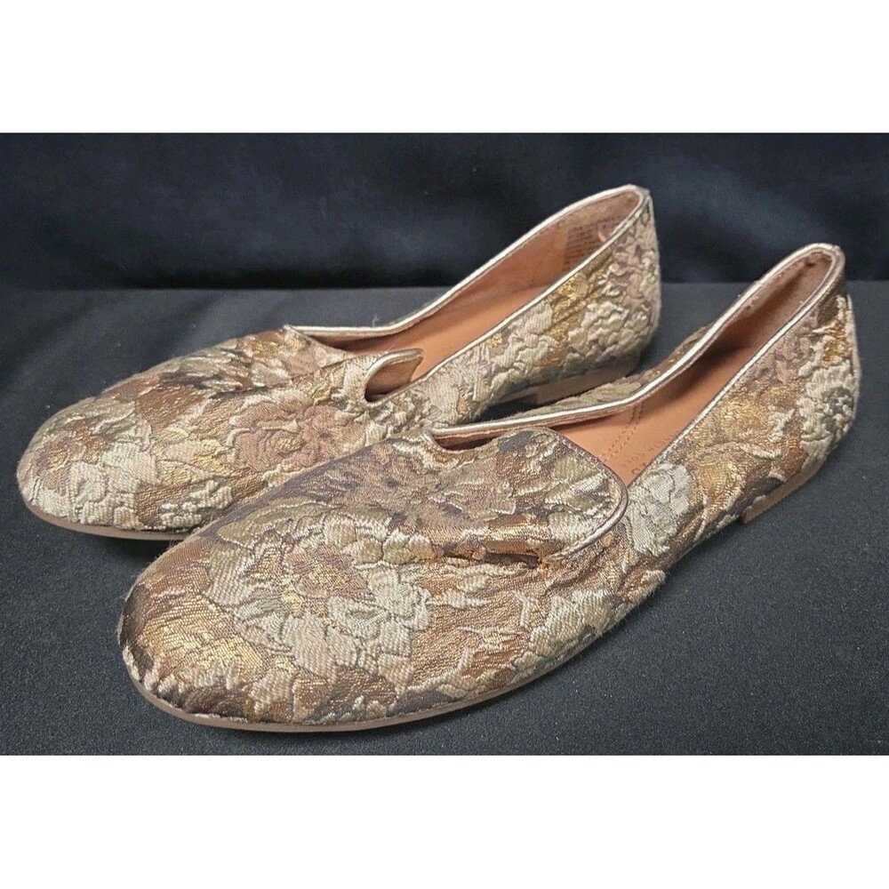 Gentle Souls Eugene Gold Brocade Flats Shoes Size 8.5 M EUC